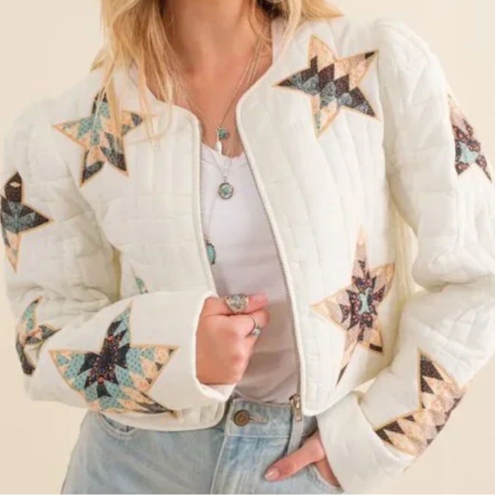 Blue b Women's Star Embroidered Quilted Jacket